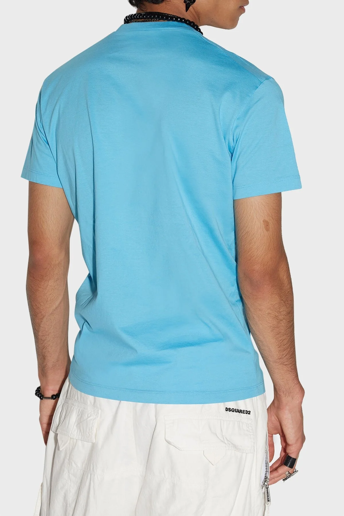 Dsquared2 Icon Cool Slim Fit Pamuklu Jarse Erkek T Shirt S79GC0003 S23009 514 MAVİ - 5