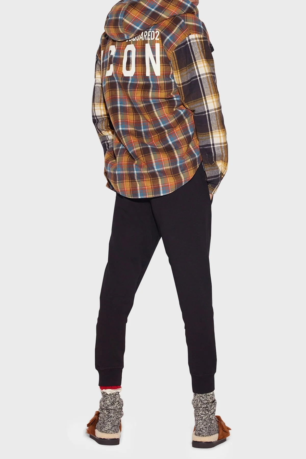 Dsquared2 Icon Dean Elastik Bel Bantlı % 100 Pamuk Regular Fit Jogger Erkek Pantolon S79KA0001 S25516 965 SİYAH - 7