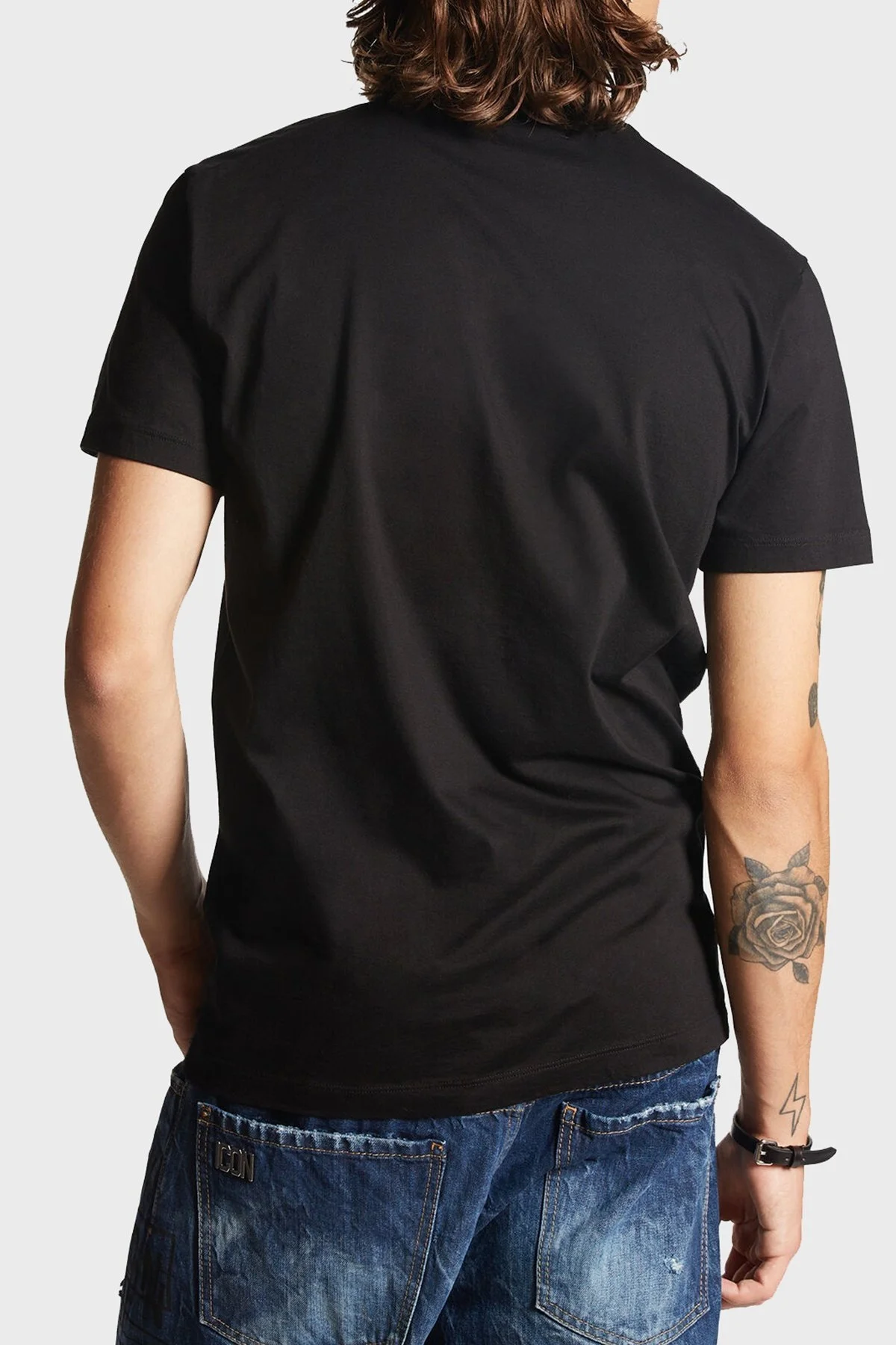 Dsquared2 Logo Baskılı % 100 Pamuk Regular Fit Bisiklet Yaka Erkek T Shirt S79GC0089 S23009 900 SİYAH - 8