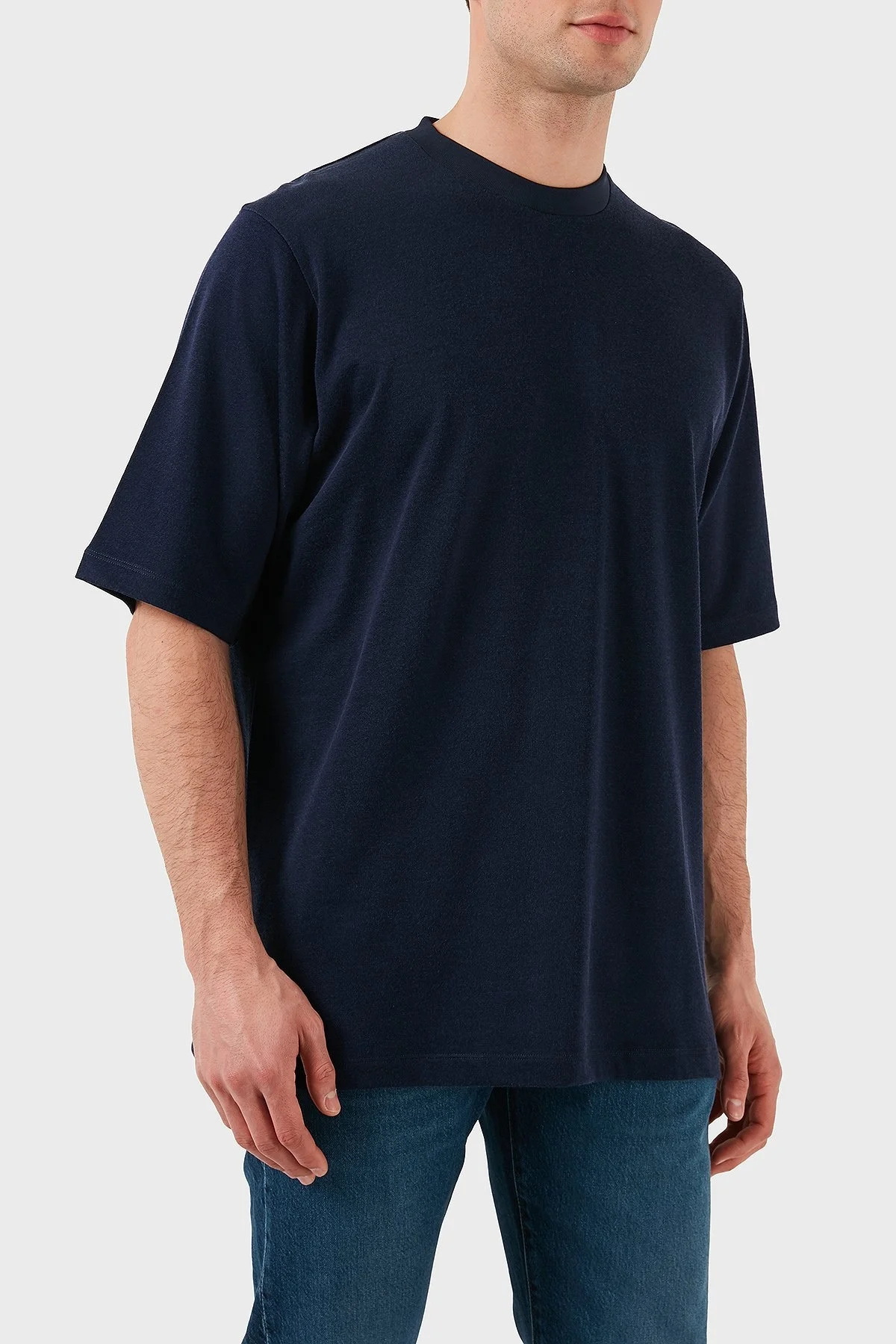 Dsquared2 Logo Baskılı Regular Fit Pamuklu Bisiklet Yaka Erkek T Shirt S74GD1266 S21658 478 LACİVERT - 9