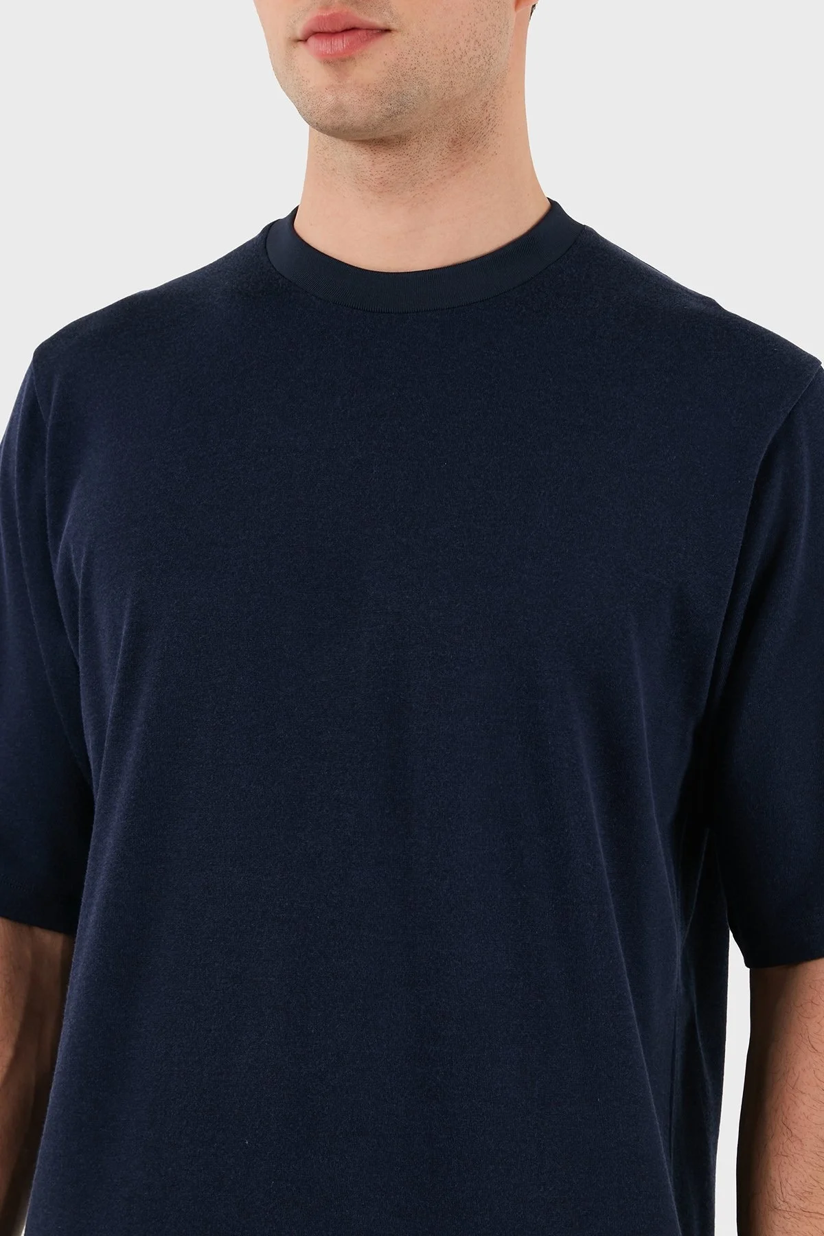 Dsquared2 Logo Baskılı Regular Fit Pamuklu Bisiklet Yaka Erkek T Shirt S74GD1266 S21658 478 LACİVERT - 10