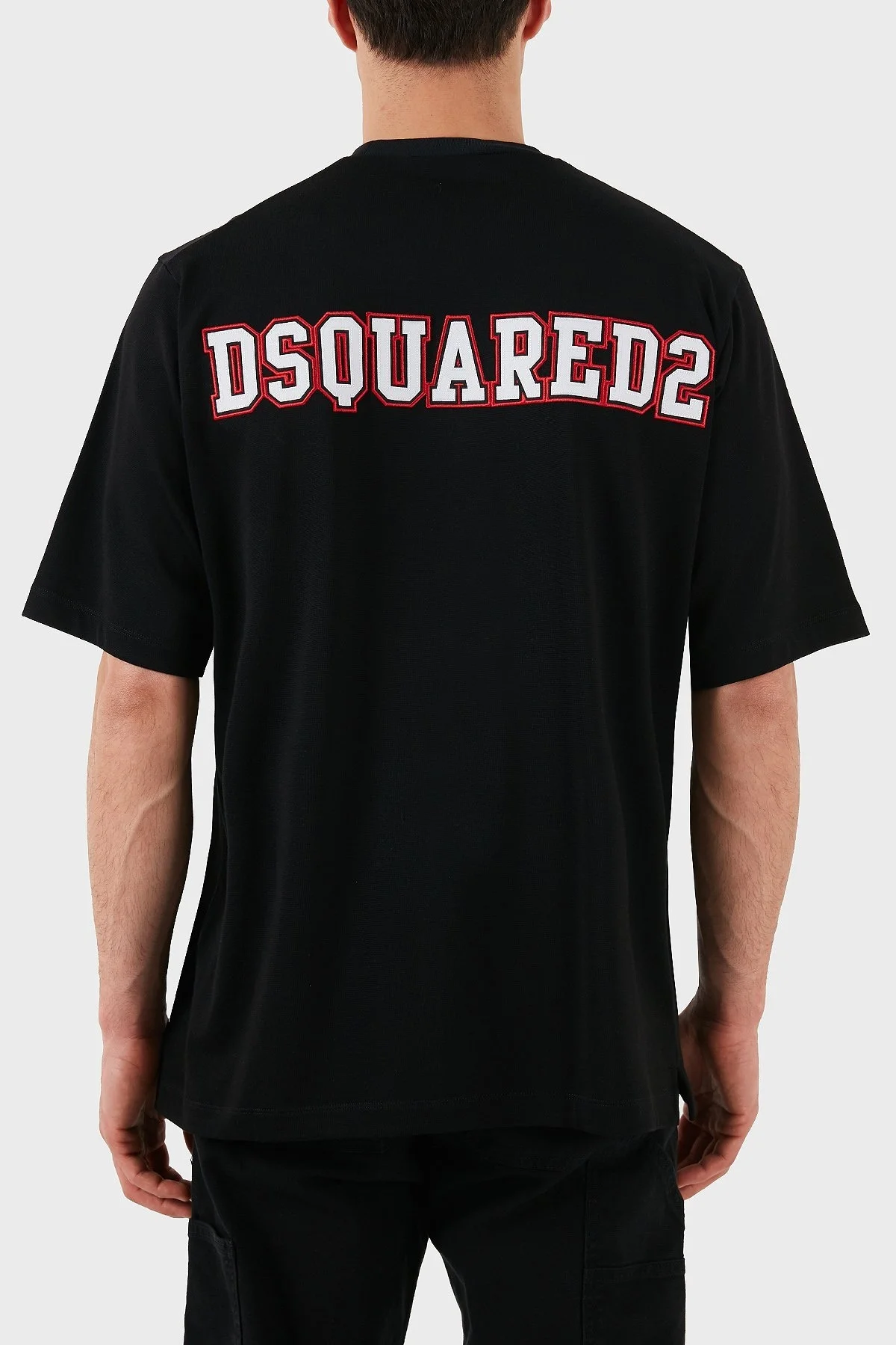 Dsquared2 Logo Baskılı Regular Fit Pamuklu Bisiklet Yaka Erkek T Shirt S74GD1266 S21658 900 SİYAH - 8