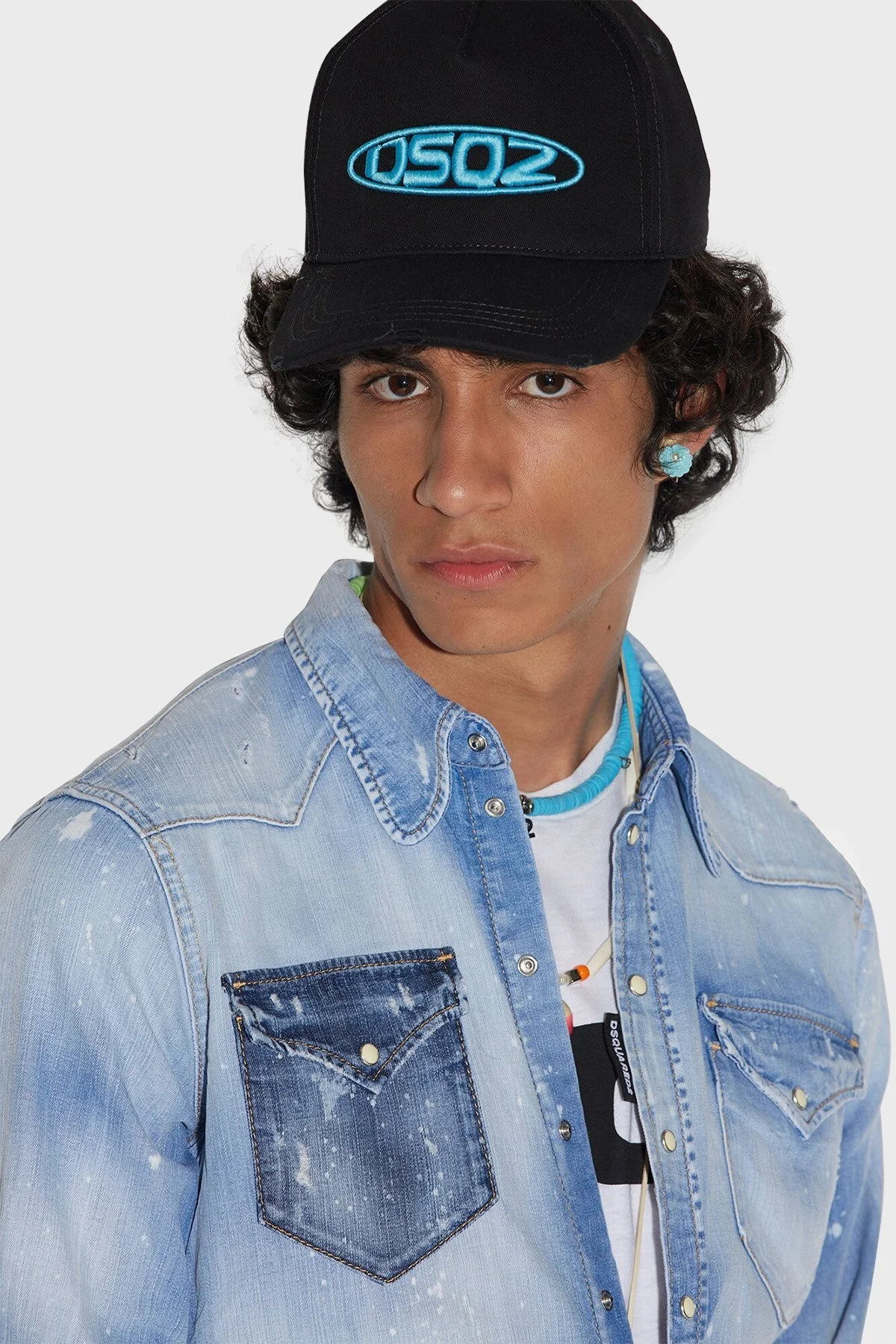 Dsquared2 Logolo Pamuklu Vintage Efektli Erkek Şapka BCM0689 05C00001 M2432 SİYAH - 2