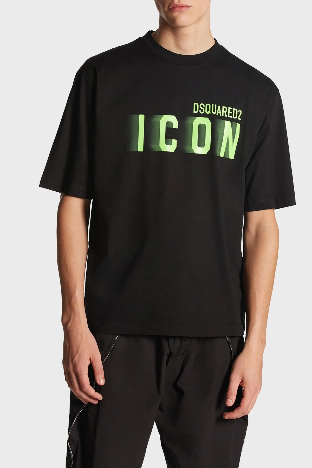 Dsquared2 Logolu % 100 Pamuk Bisiklet Yaka Erkek T Shirt S79GC0081 S230099 71X SİYAH - 6