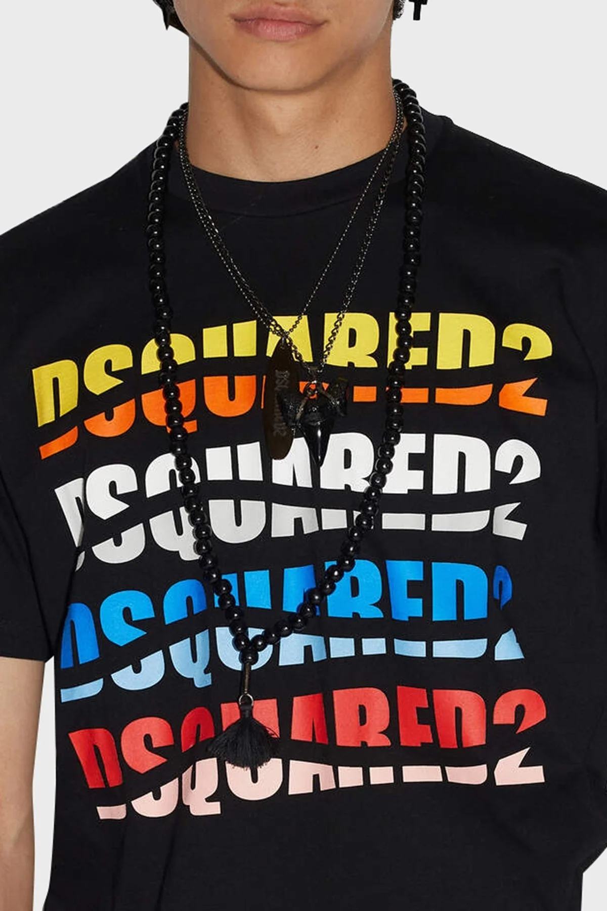 Dsquared2 Logolu % 100 Pamuk Bisiklet Yaka Regular Fit Erkek T Shirt S74GD1092 S23009 900 SİYAH - 6