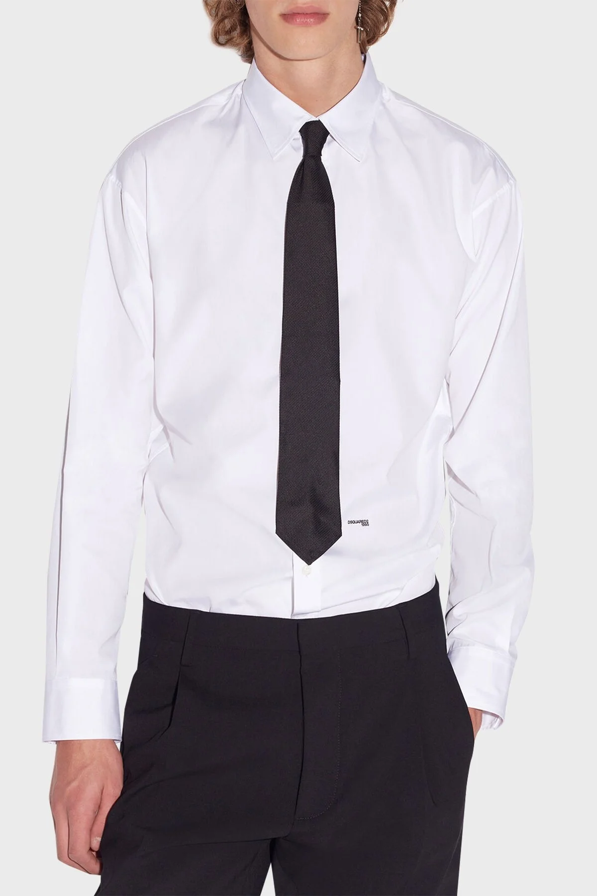 Dsquared2 Logolu % 100 Pamuklu Regular Fit Erkek Gömlek S74DM0660 S36275 100 BEYAZ - 6