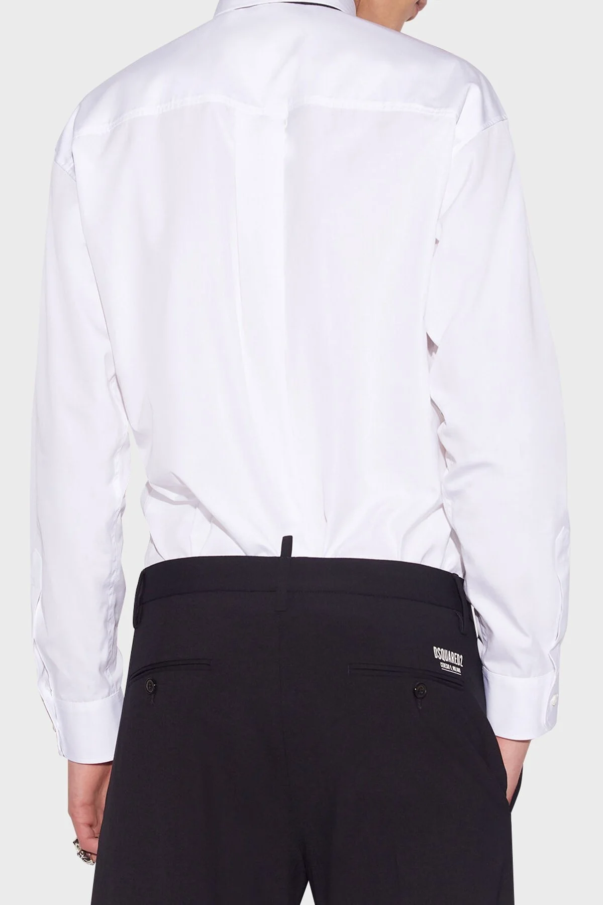 Dsquared2 Logolu % 100 Pamuklu Regular Fit Erkek Gömlek S74DM0660 S36275 100 BEYAZ - 8