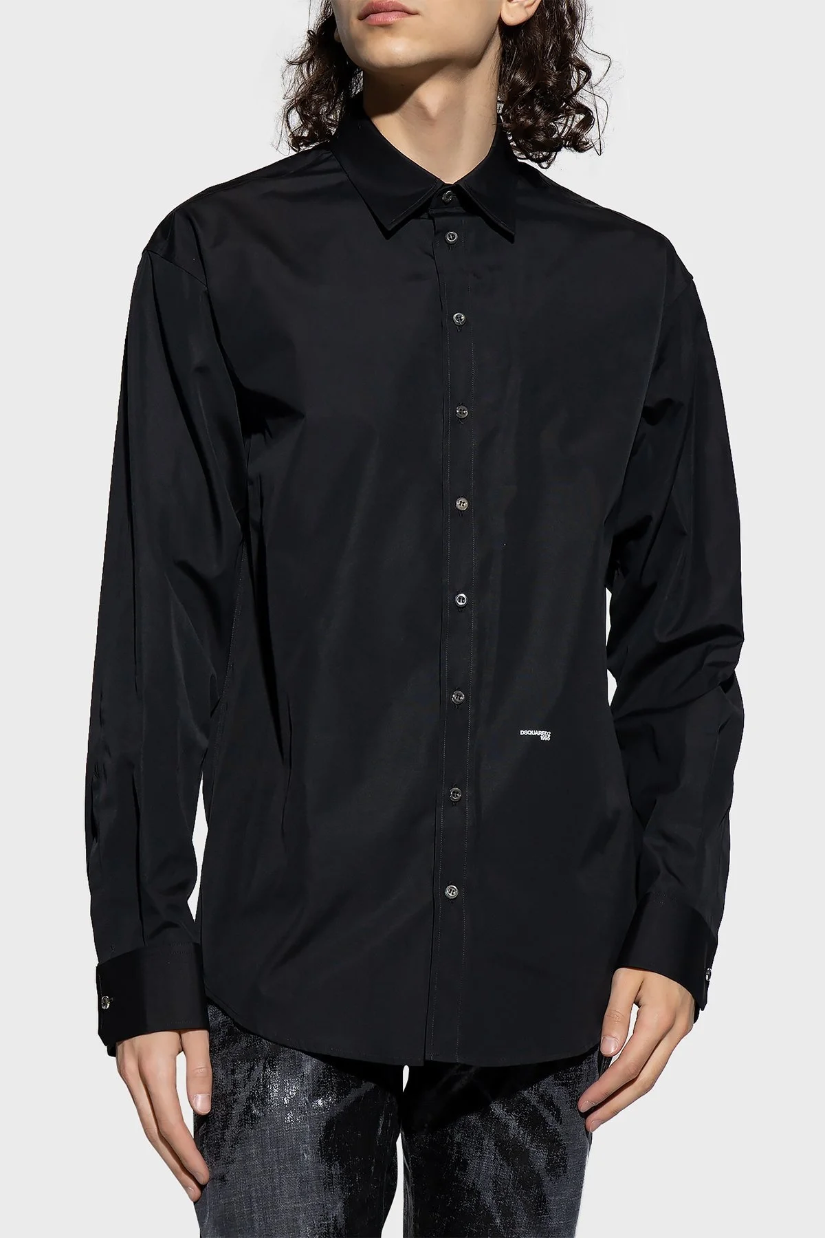 Dsquared2 Logolu % 100 Pamuklu Regular Fit Erkek Gömlek S74DM0660 S36275 900 SİYAH - 6
