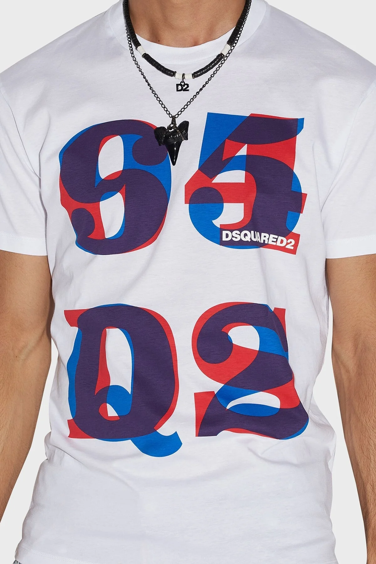 Dsquared2 Logolu Bisiklet Yaka % 100 Pamuk Regular Fit Erkek T Shirt S74GD1094 S23009 100 BEYAZ - 3