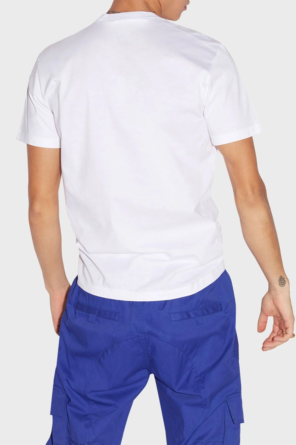 Dsquared2 Logolu Bisiklet Yaka % 100 Pamuk Regular Fit Erkek T Shirt S79GC0052 S23009 100 BEYAZ - 2