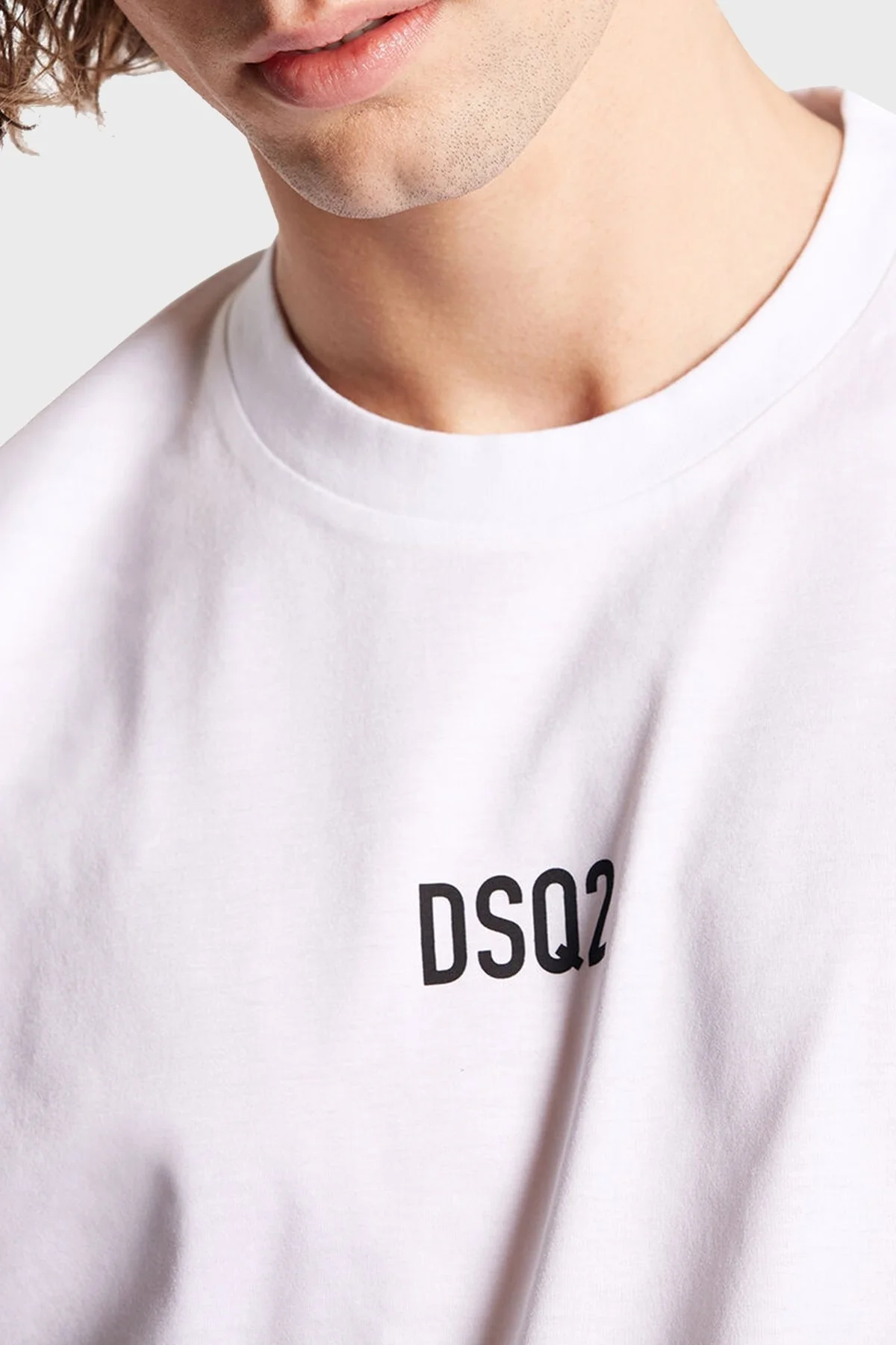 Dsquared2 Logolu Bisiklet Yaka % 100 Pamuk Relaxed Fit Erkek T Shirt S74GD0997 S23009 100 BEYAZ - 3