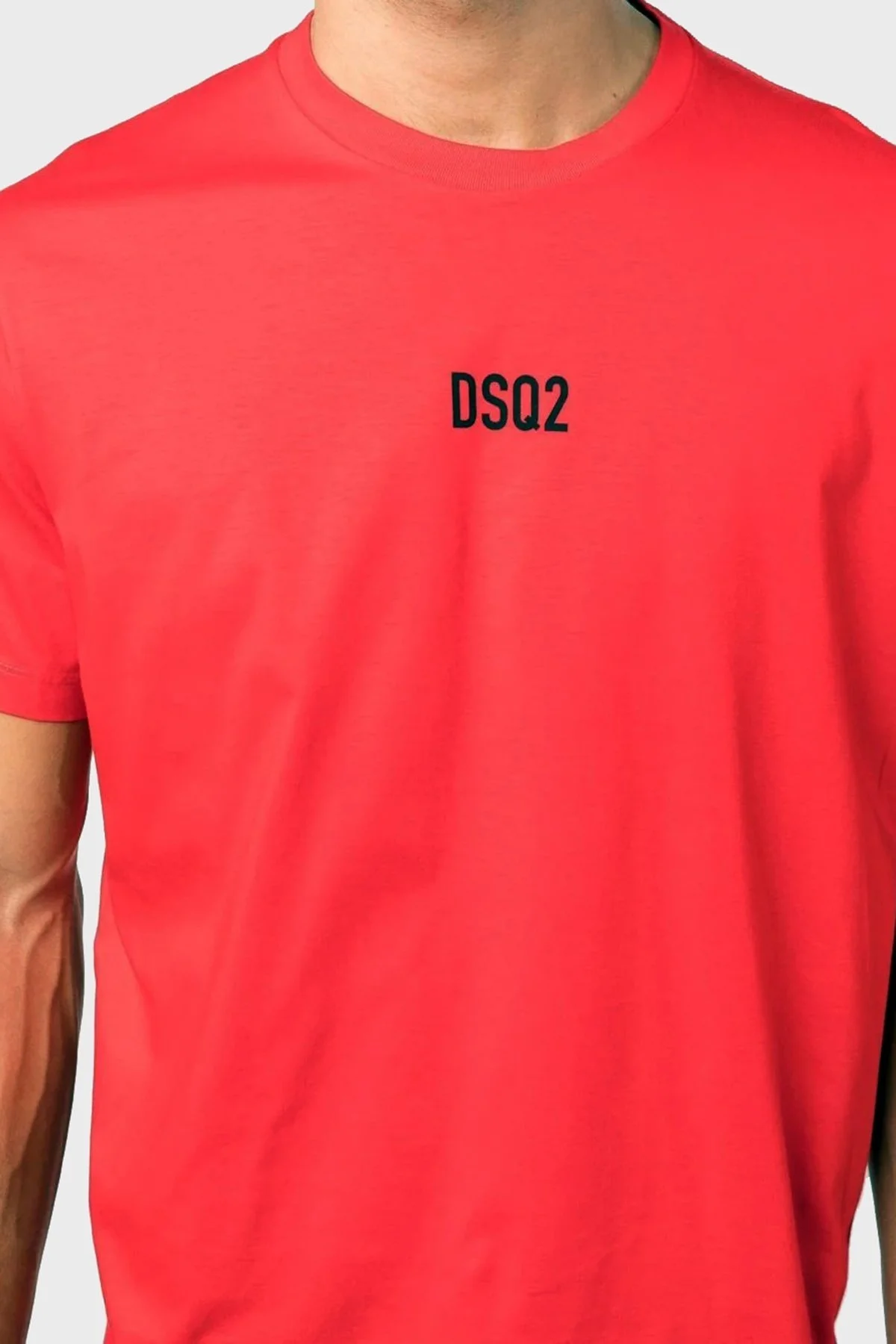 Dsquared2 Logolu Bisiklet Yaka % 100 Pamuk Relaxed Fit Erkek T Shirt S74GD0997 S23009 312 KIRMIZI - 7