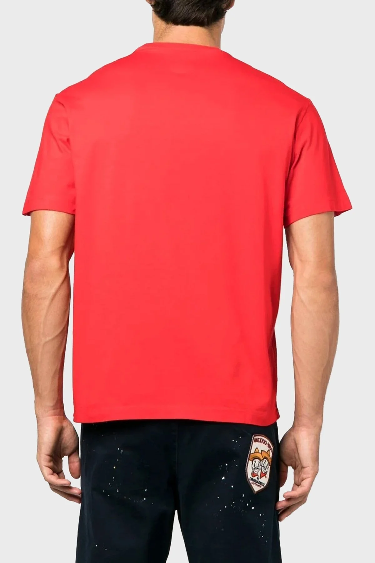 Dsquared2 Logolu Bisiklet Yaka % 100 Pamuk Relaxed Fit Erkek T Shirt S74GD0997 S23009 312 KIRMIZI - 9