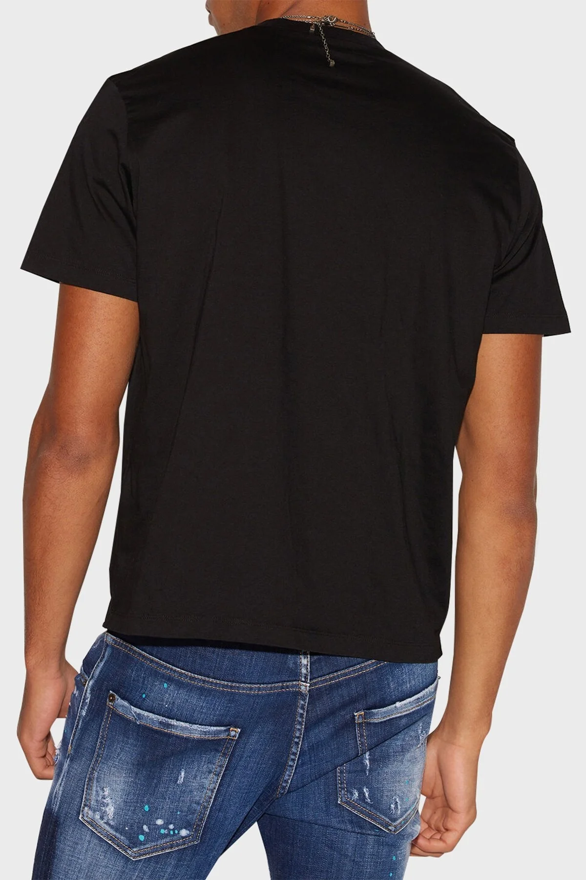 Dsquared2 Logolu Bisiklet Yaka % 100 Pamuk Relaxed Fit Erkek T Shirt S74GD0997 S23009 900 SİYAH - 2