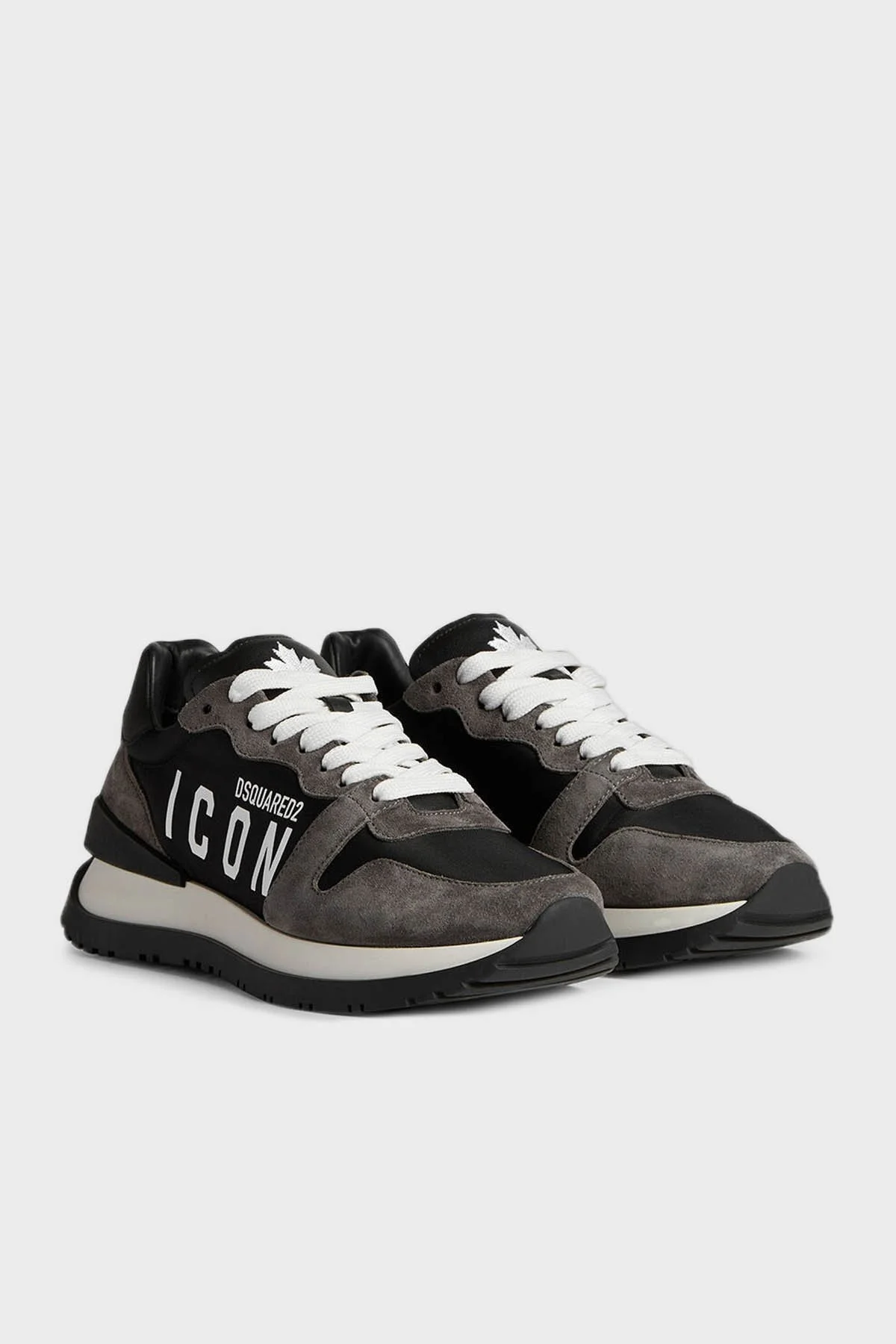 Dsquared2 Logolu Hakiki Deri Karışımlı Sneaker Erkek Ayakkabı SNM034001 607276 M063 SİYAH - 2
