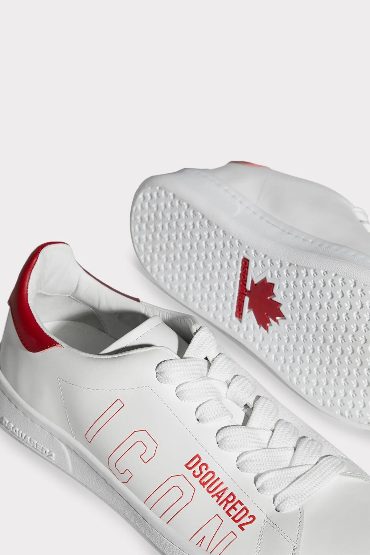Dsquared2 Logolu Hakiki Deri Sneaker Erkek Ayakkabı SNM017501 502228 M244 BEYAZ - 9