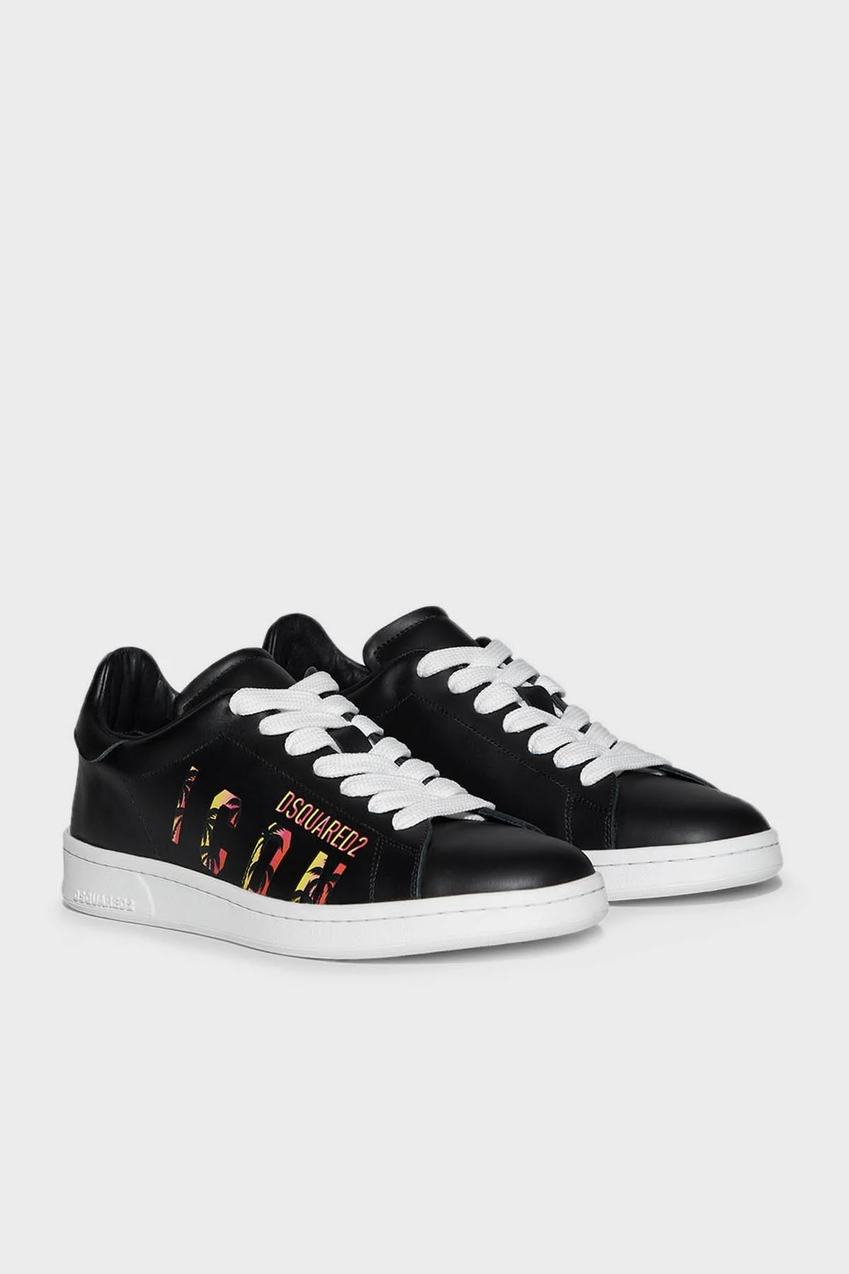 Dsquared2 Logolu Hakiki Deri Sneaker Erkek Ayakkabı SNM017501 506232 2124 SİYAH - 9