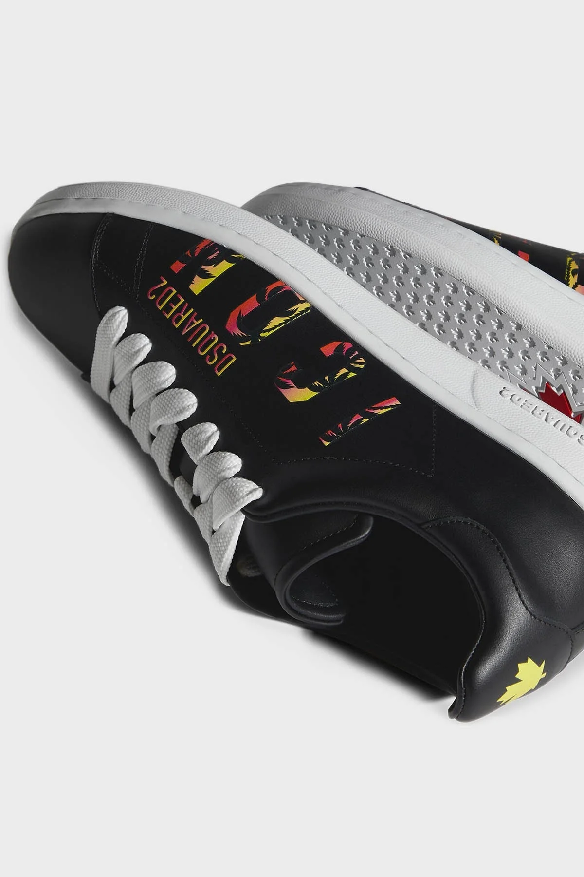 Dsquared2 Logolu Hakiki Deri Sneaker Erkek Ayakkabı SNM017501 506232 2124 SİYAH - 10