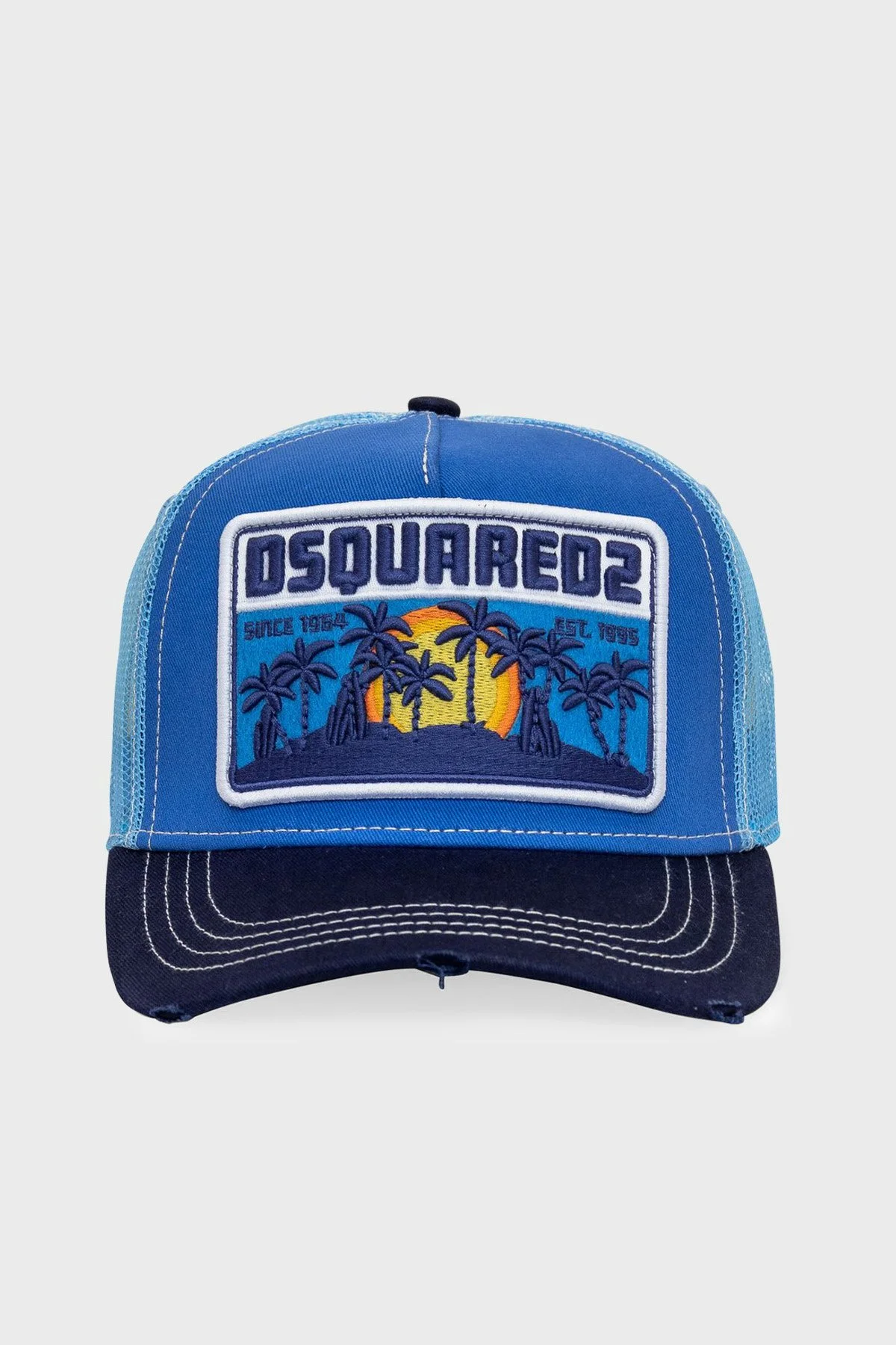 Dsquared2 Logolu Pamuklu Fileli Erkek Şapka BCM0683 13550001 M2706 MAVİ - 1