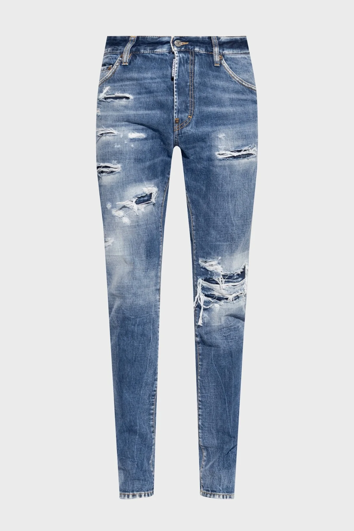 Dsquared2 Logolu Pamuklu Skinny Fit Jeans Erkek Kot Pantolon S74LB1436 S30309 470 LACİVERT - 5