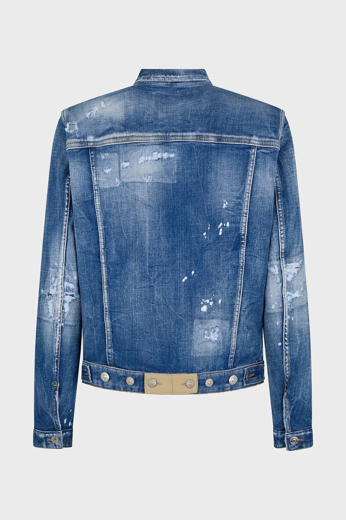 Dsquared2 Logolu Streç Pamuklu Slim Fit Erkek Kot Ceket S74AM1468 S30872 470 LACİVERT - 6