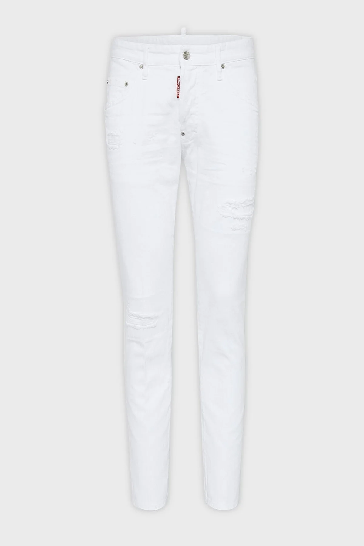 Dsquared2 Logolu Streç Pamuklu Slim Fit Jeans Erkek Kot Pantolon S71LB1352 STN833 100 BEYAZ - 5
