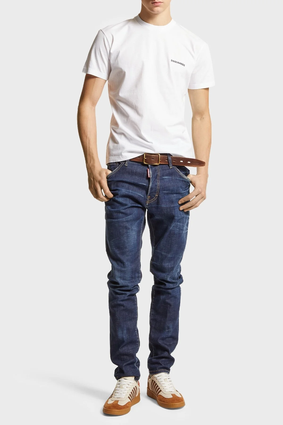 Dsquared2 Logolu Streç Pamuklu Slim Fit Jeans Erkek Kot Pantolon S74LB1315 S30342 470 LACİVERT - 1