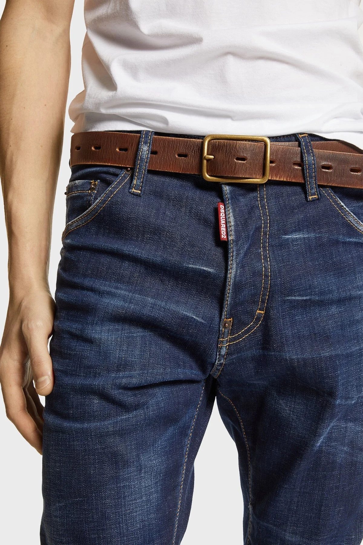 Dsquared2 Logolu Streç Pamuklu Slim Fit Jeans Erkek Kot Pantolon S74LB1315 S30342 470 LACİVERT - 3