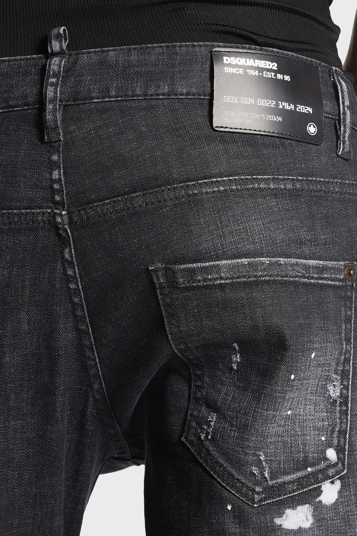 Dsquared2 Logolu Streç Pamuklu Slim Fit Jeans Erkek Kot Pantolon S74LB1451 S30357 900 SİYAH - 4