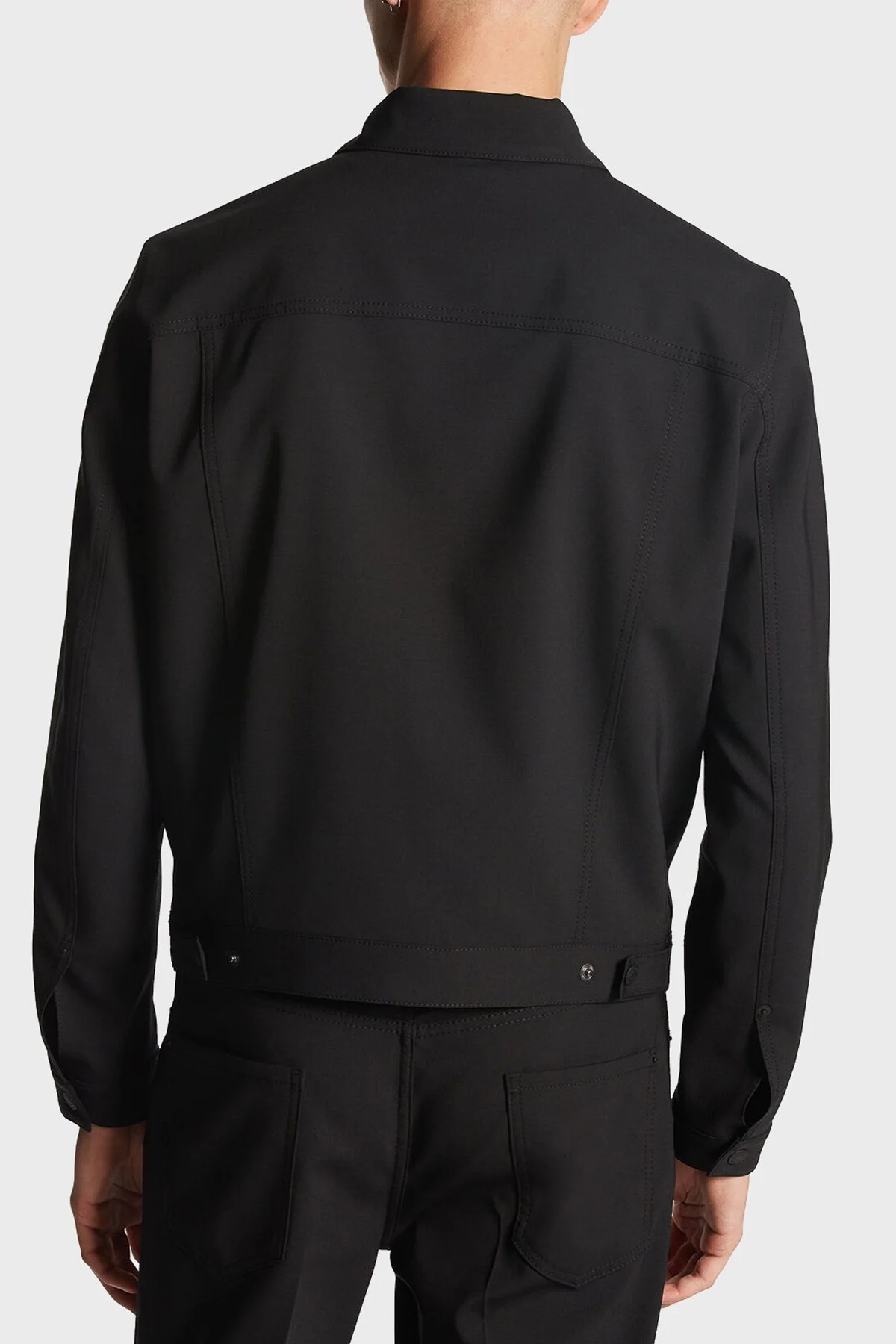 Dsquared2 Logolu Streç Yünlü Slim Fit Bomber Kot Erkek Ceket S74AM1482 S40320 900 SİYAH - 3