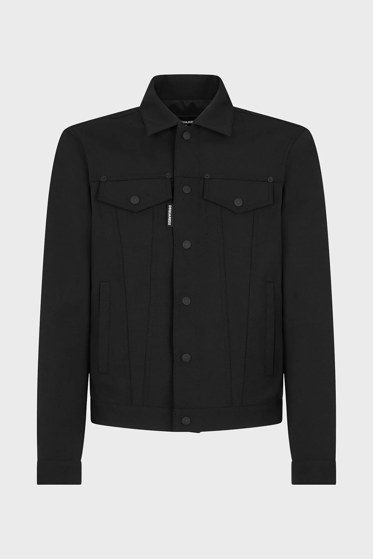 Dsquared2 Logolu Streç Yünlü Slim Fit Bomber Kot Erkek Ceket S74AM1482 S40320 900 SİYAH - 5