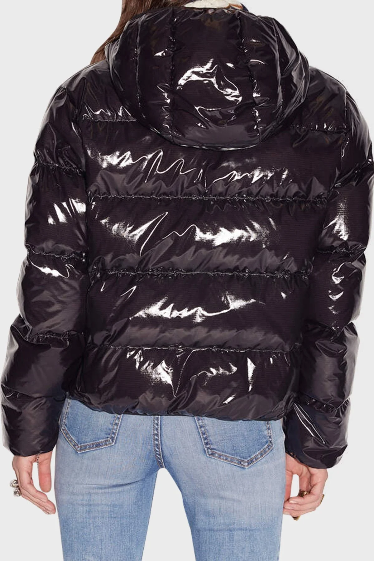 Dsquared2 Loose Fit Kuş Tüyü Dolgulu Kapüşonlu Şişme Bayan Mont S75AM0902 S54056 900 SİYAH - 2