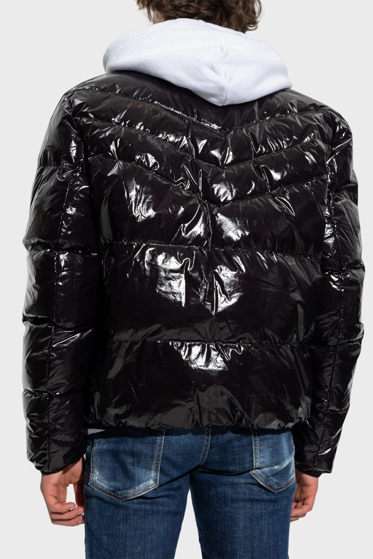 Dsquared2 Loose Fit Kuş Tüyü Dolgulu Kolej Yaka Şişme Erkek Mont S74AM1278 S54056 900 SİYAH - 2