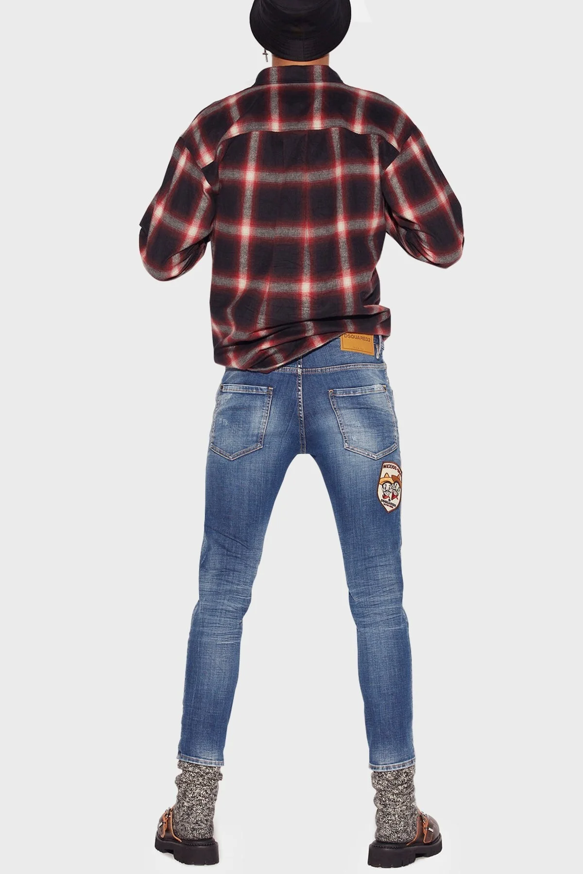 Dsquared2 Pamuklu Arma Detaylı Skinny Fit Normal Bel Jeans Erkek Kot Pantolon S74LB1205 470 LACİVERT - 3