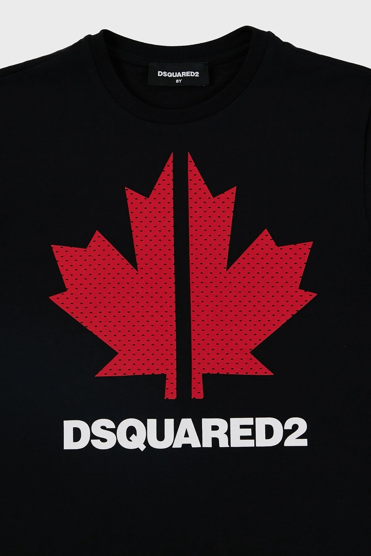 Dsquared2 Pamuklu Bisiklet Yaka Çocuk DQ0028 D004G T Shirt DQ0028-D004G BLACK SİYAH-KIRMIZI - 6