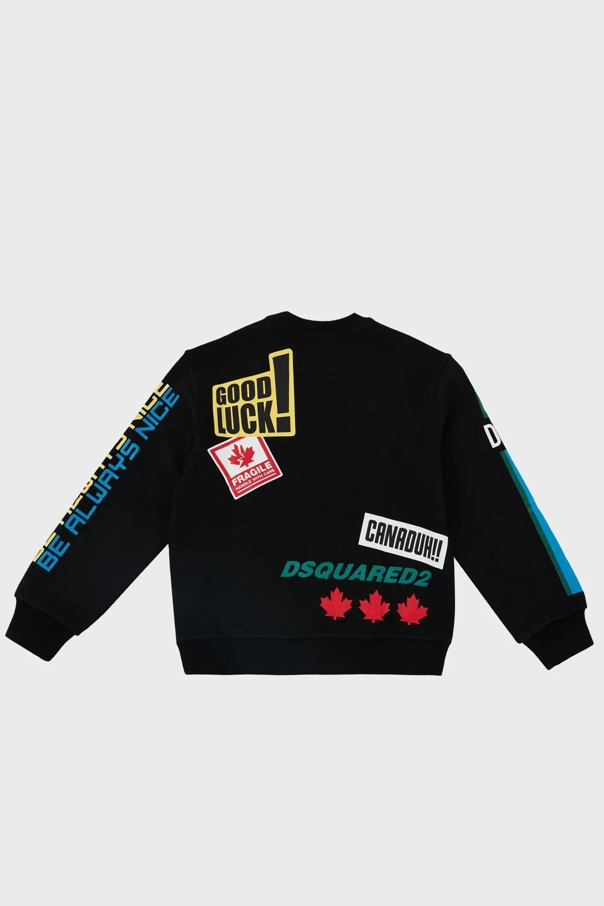 Dsquared2 Pamuklu Bisiklet Yaka Çocuk DQ0223 D00U7 Sweat DQ0223-D00U7 BLACK SİYAH - 5