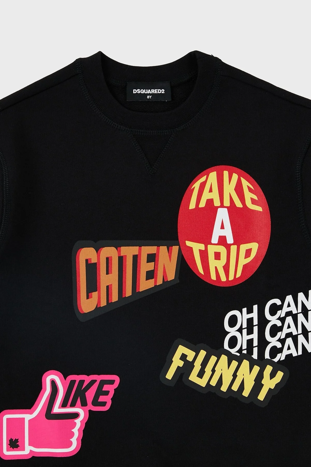 Dsquared2 Pamuklu Bisiklet Yaka Çocuk DQ0223 D00U7 Sweat DQ0223-D00U7 BLACK SİYAH - 6