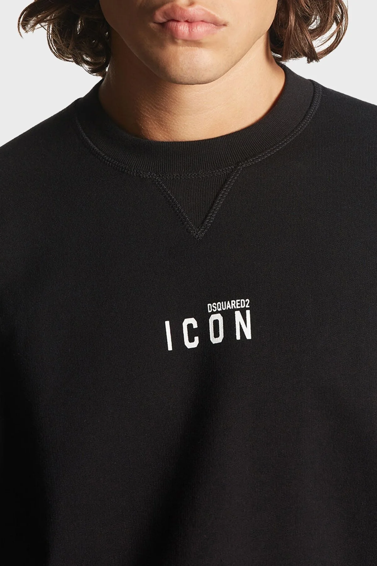 Dsquared2 Pamuklu Bisiklet Yaka Regular Fit Erkek Sweat S79GU0009 S25516 965 SİYAH - 2