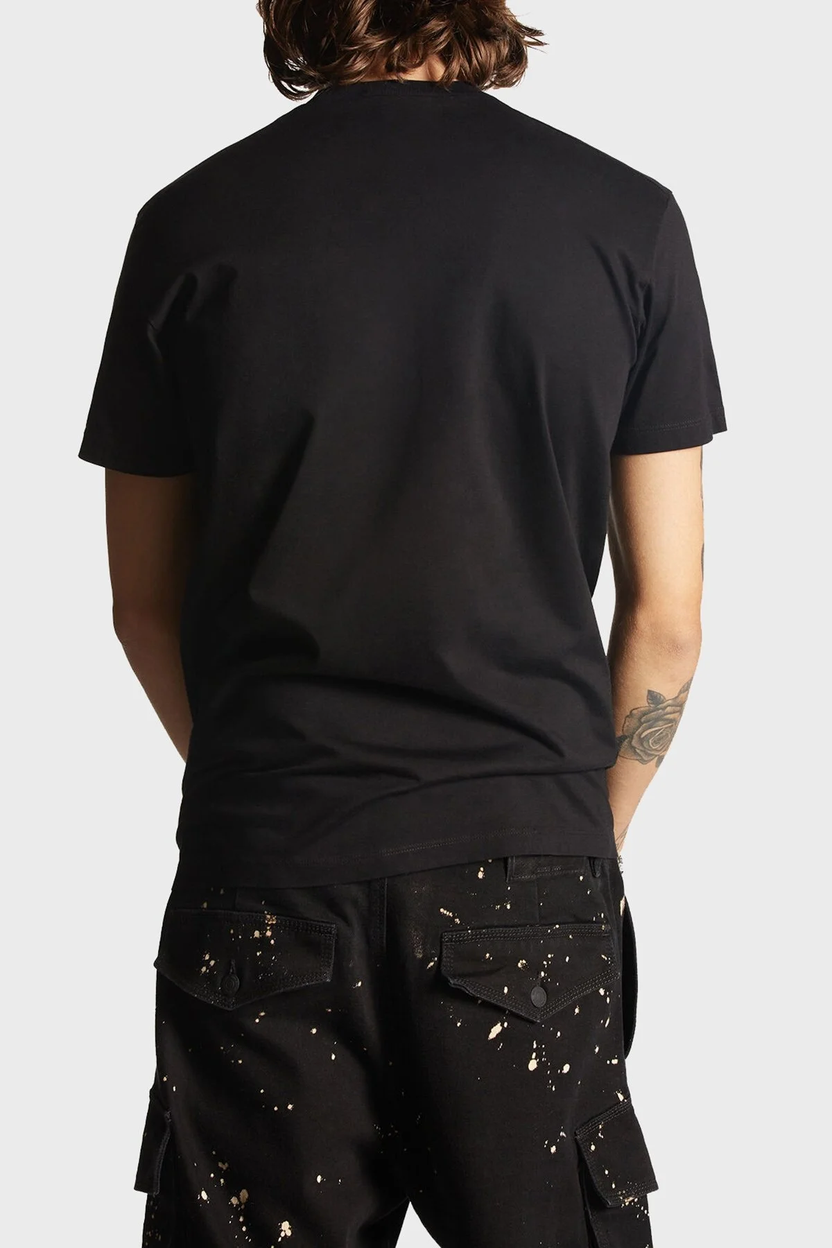 Dsquared2 Pamuklu Bisiklet Yaka Slim Fit Erkek T Shirt S79GC0003 S23009 980 SİYAH - 3