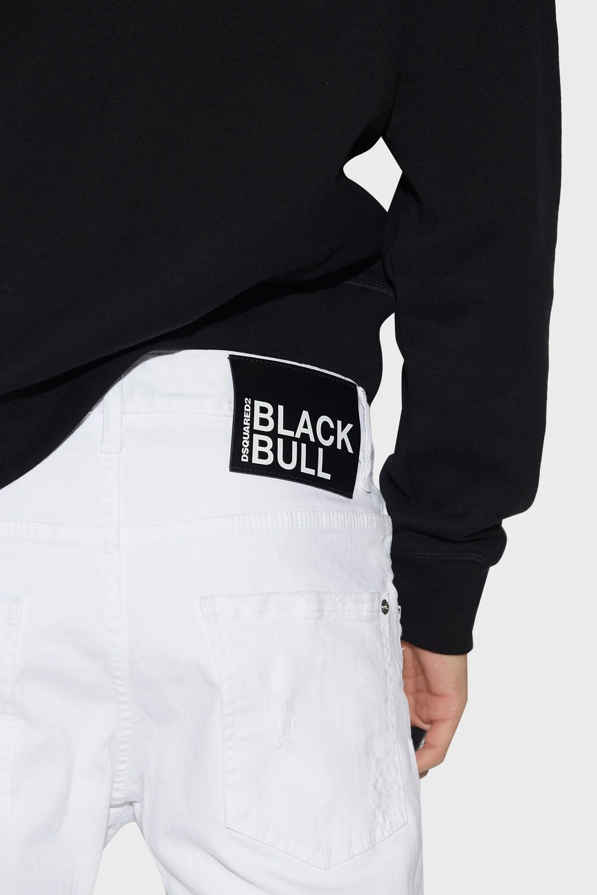 Dsquared2 Pamuklu Düşük Bel Dar Paça Skinny Fit SkaterJeans Erkek Kot Pantolon S74LB1278 STN833 100 BEYAZ - 4