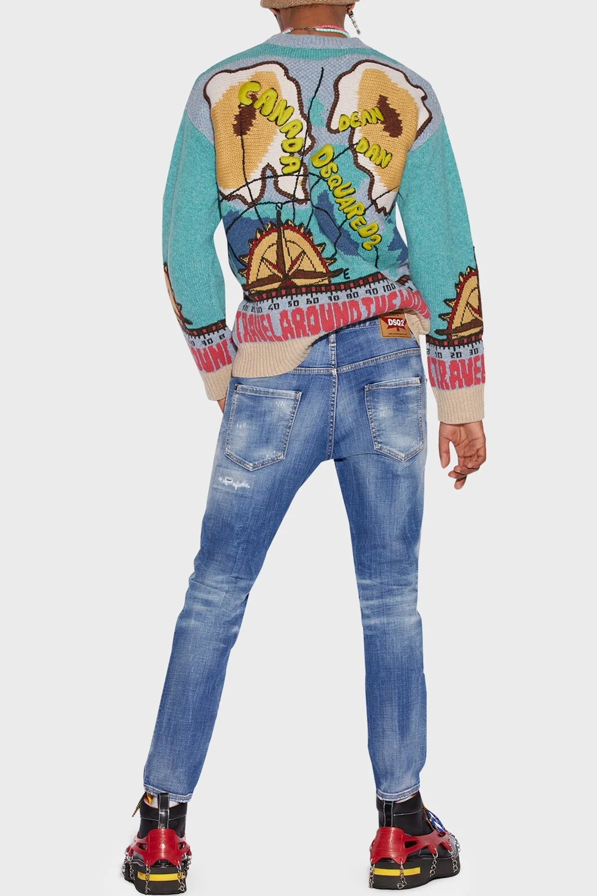 Dsquared2 Pamuklu Düşük Bel Dar Paça Slim Fit Skater Jeans Erkek Kot Pantolon S71LB1121 S30342 470 LACİVERT - 2