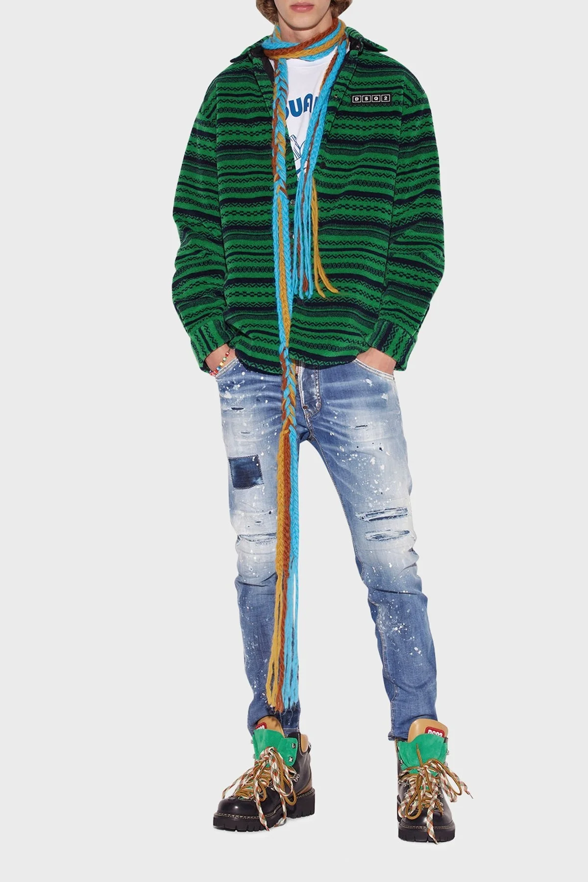 Dsquared2 Pamuklu Düşük Bel Slim Fit Dar Paça Jeans Erkek Kot Pantolon S74LB1162 S30789 470 LACİVERT - 1