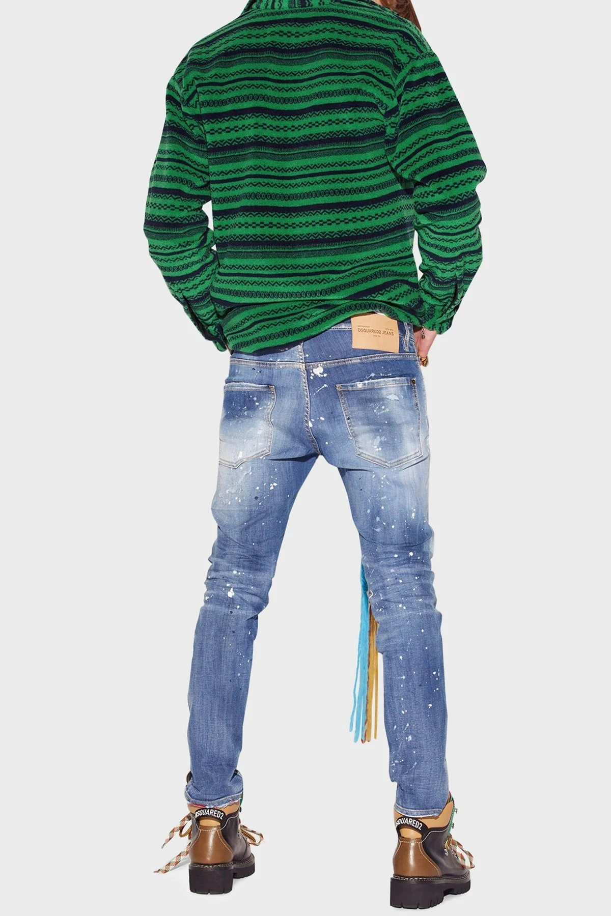 Dsquared2 Pamuklu Düşük Bel Slim Fit Dar Paça Jeans Erkek Kot Pantolon S74LB1162 S30789 470 LACİVERT - 2