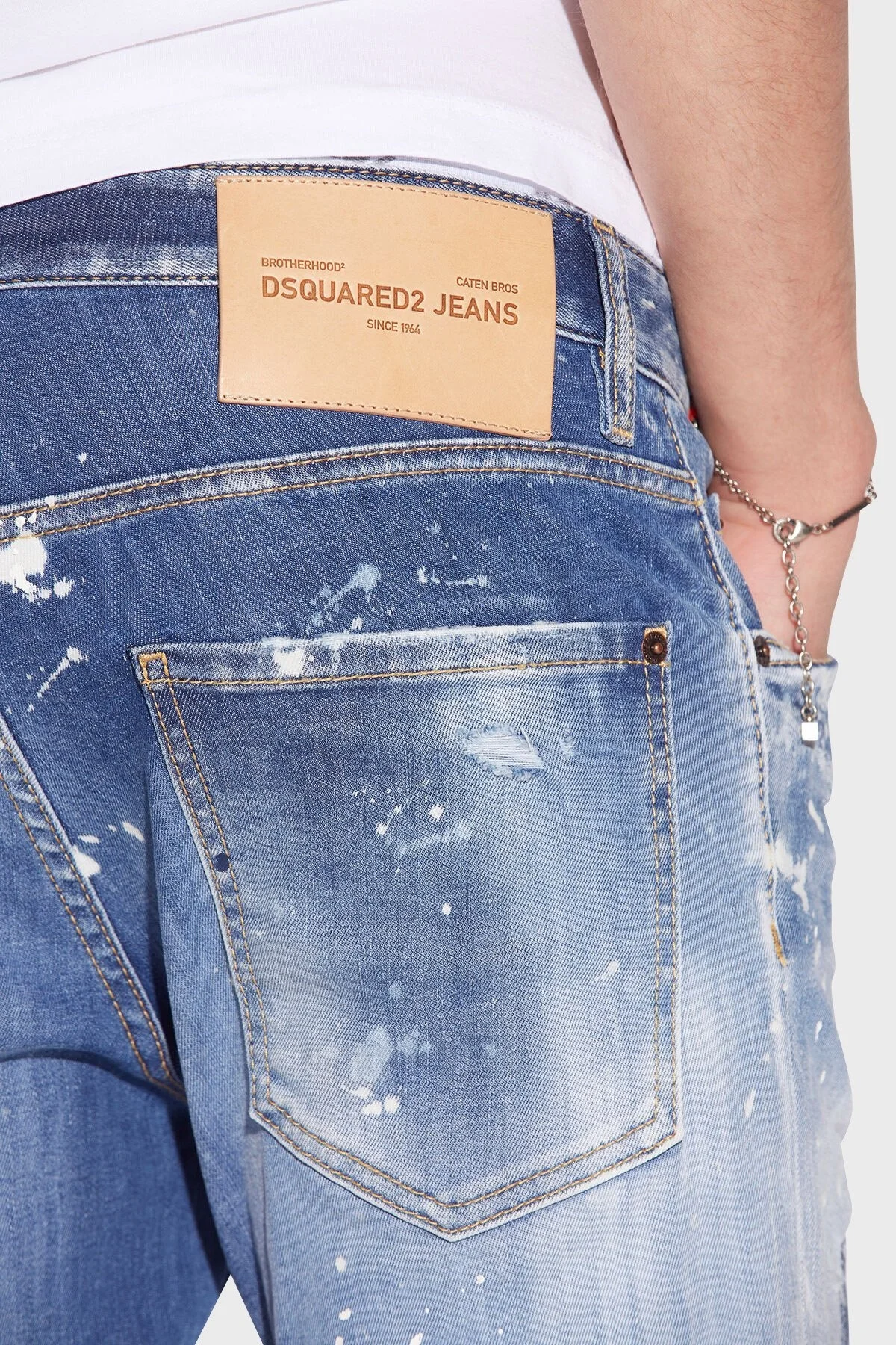Dsquared2 Pamuklu Düşük Bel Slim Fit Dar Paça Jeans Erkek Kot Pantolon S74LB1162 S30789 470 LACİVERT - 4
