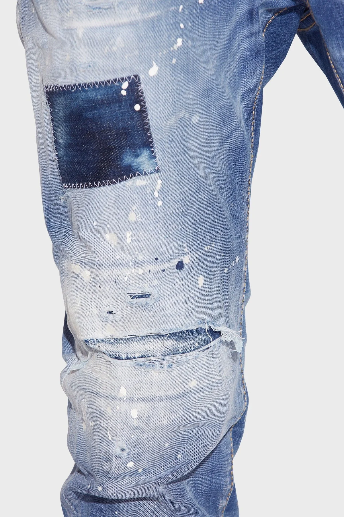 Dsquared2 Pamuklu Düşük Bel Slim Fit Dar Paça Jeans Erkek Kot Pantolon S74LB1162 S30789 470 LACİVERT - 5