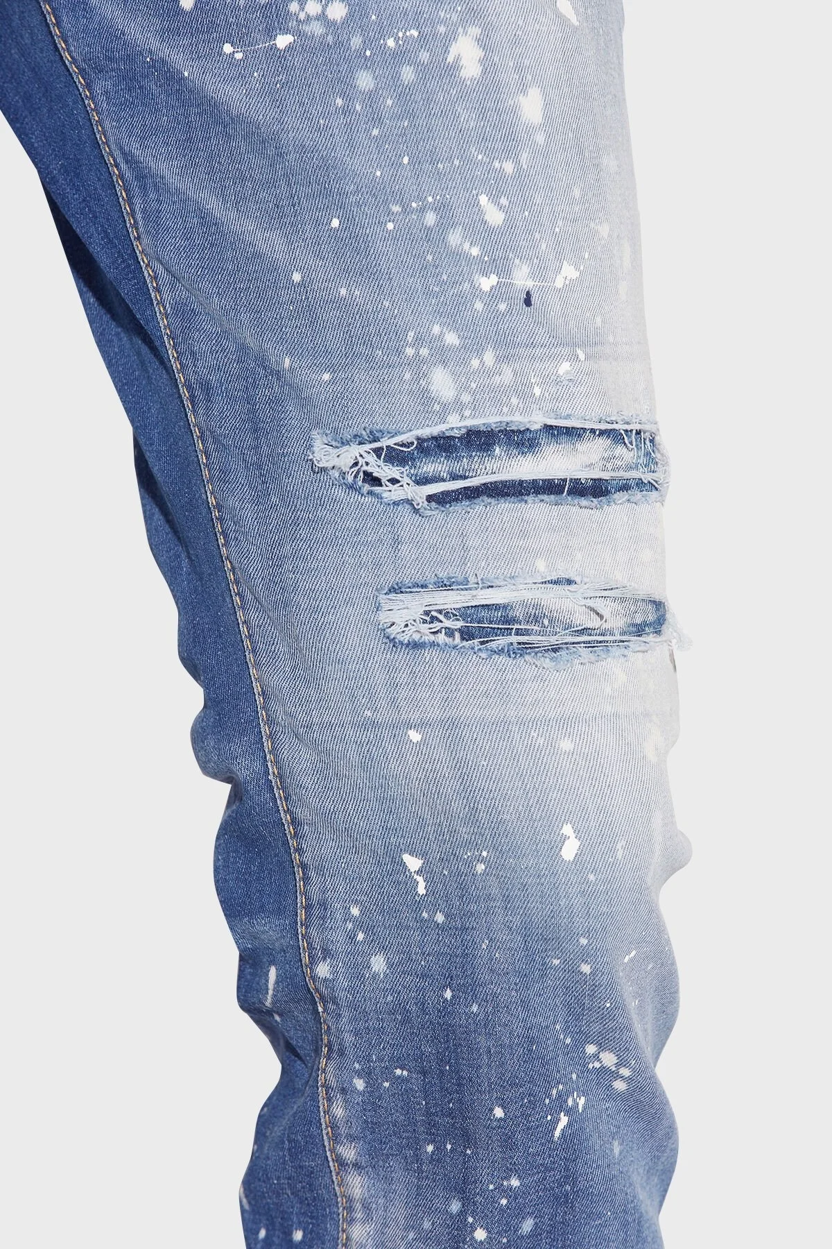 Dsquared2 Pamuklu Düşük Bel Slim Fit Dar Paça Jeans Erkek Kot Pantolon S74LB1162 S30789 470 LACİVERT - 6