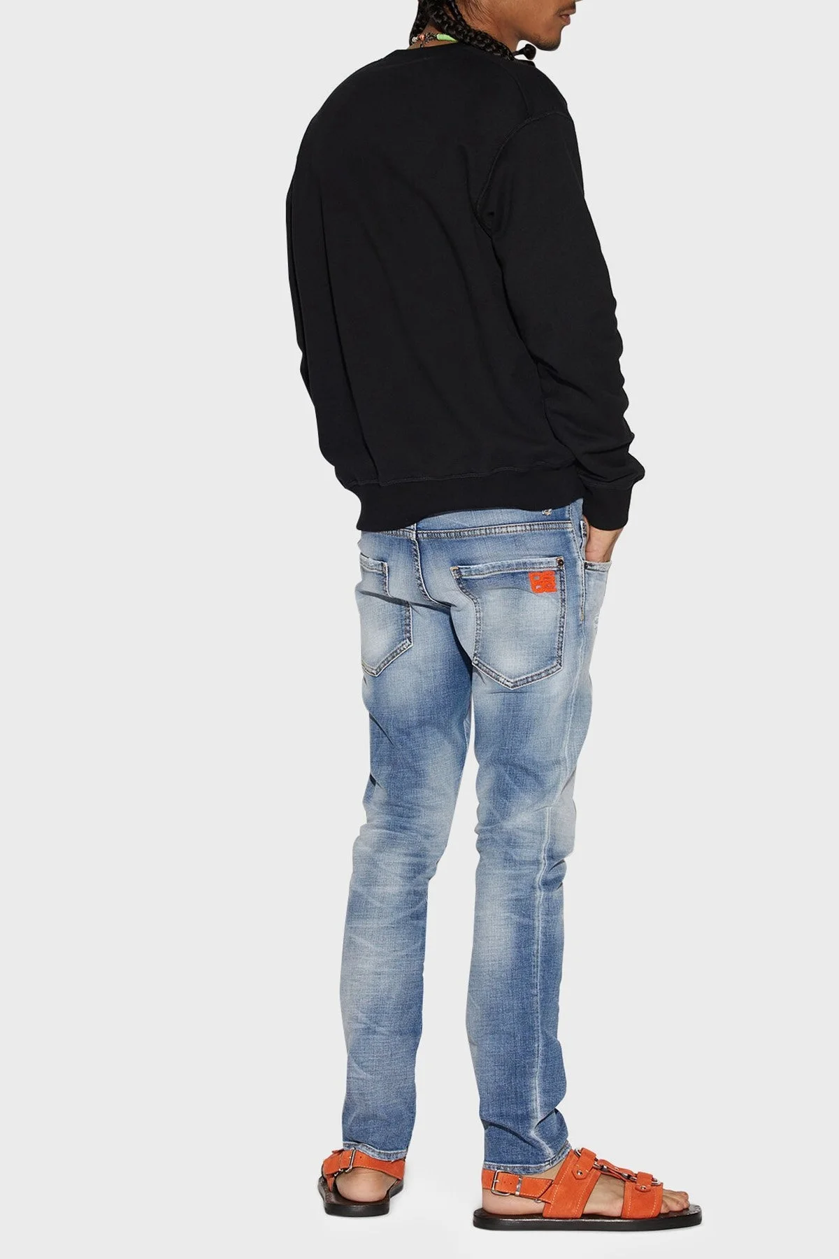 Dsquared2 Pamuklu Düşük Bel Slim Fit Skater Jeans Erkek Kot Pantolon S71LB1173 S30664 470 LACİVERT - 3