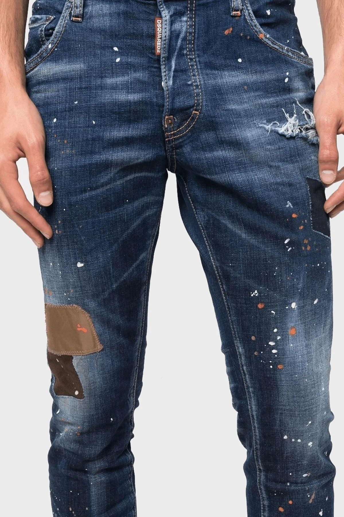 Dsquared2 Pamuklu Skater Jean Normal Bel Dar Paça Jeans Erkek Kot Pantolon S74LB1158 470 LACİVERT - 3