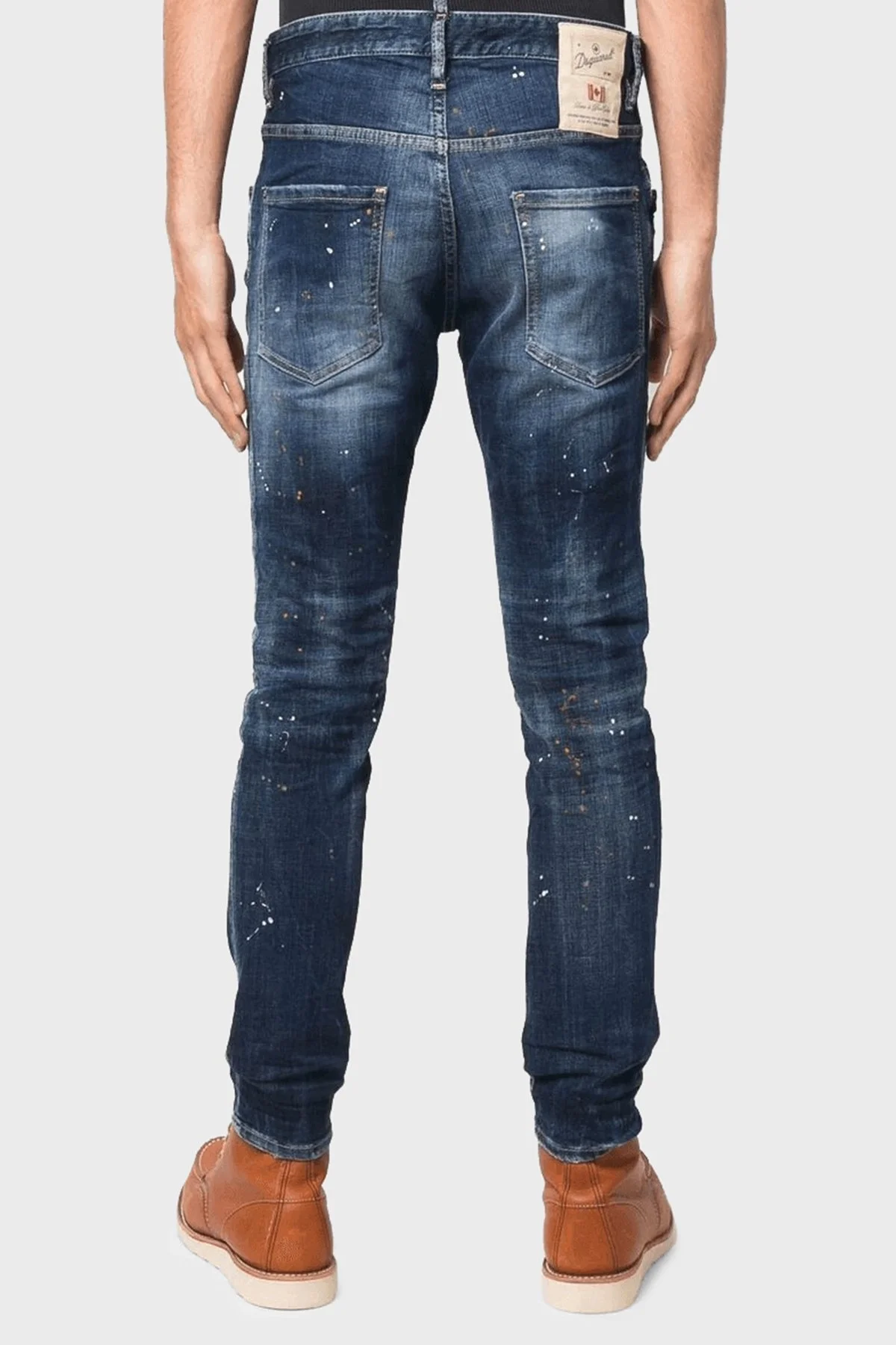 Dsquared2 Pamuklu Skater Jean Normal Bel Dar Paça Jeans Erkek Kot Pantolon S74LB1158 470 LACİVERT - 5