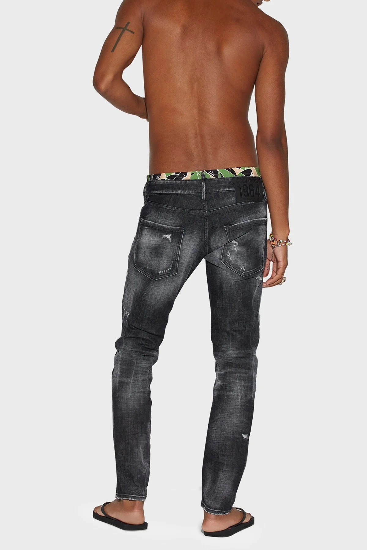 Dsquared2 Pamuklu Normal Bel Düz Paça Slim Fit Skater Jeans Erkek Kot Pantolon S71LB1142 S30357 900 SİYAH - 3